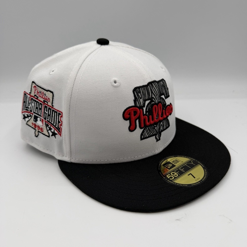 New Era 59Fifty Philadelphia Phillies Hat Cap Sz 7 White 1996 All Star Game MLB